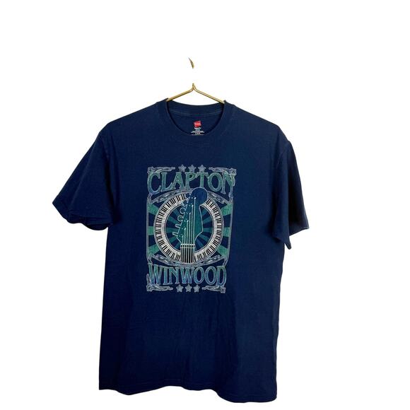 Eric Clapton Steve Winwood 2009 Tour Concert T-Shirt Blur Double-Sided Sz M - Picture 1 of 5